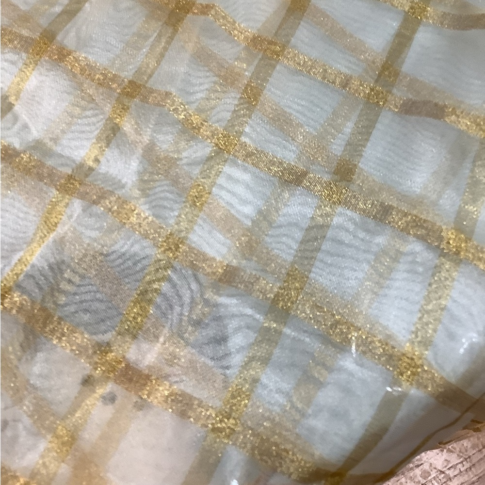 BEAUTIFUL GOLD ROUND GORGEOUS TABLECLOTH - Picture 2 of 4